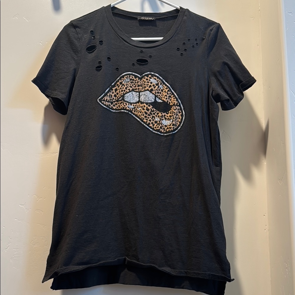 Black Distressed Graphic Tee